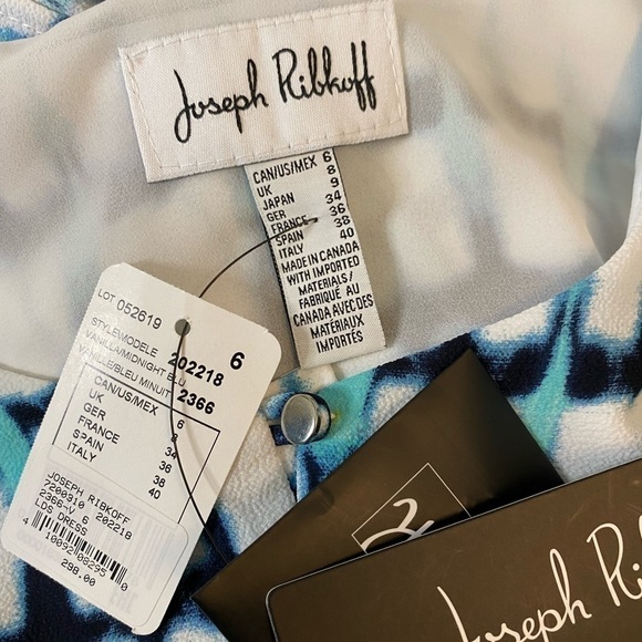 Joseph Ribkoff Vanilla Midnight Blue Tie Dye Sleeveless Maxi Dress Size 6 - Picture 8 of 11